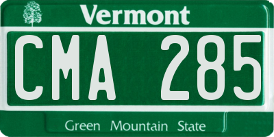 VT license plate CMA285