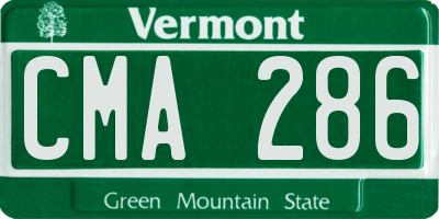 VT license plate CMA286