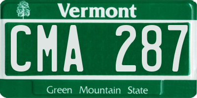 VT license plate CMA287