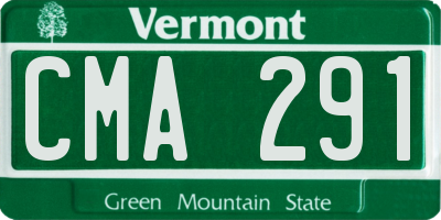 VT license plate CMA291