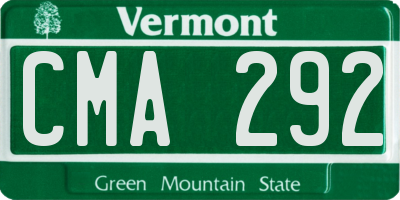 VT license plate CMA292