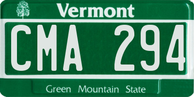 VT license plate CMA294