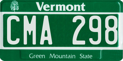 VT license plate CMA298