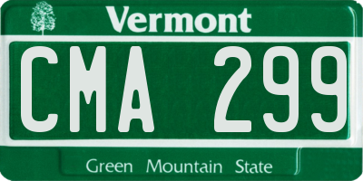 VT license plate CMA299