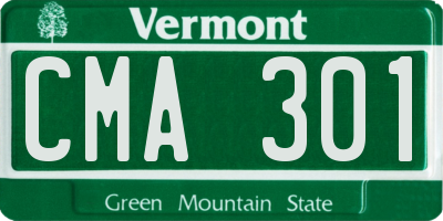 VT license plate CMA301