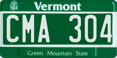 VT license plate CMA304