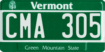 VT license plate CMA305