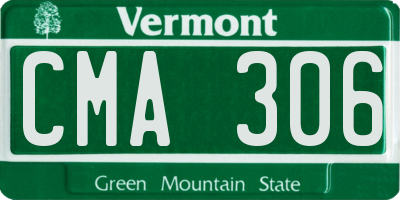 VT license plate CMA306