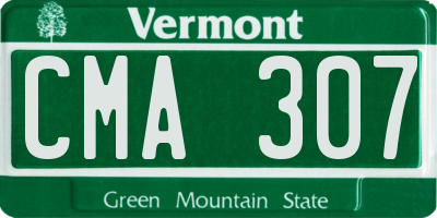 VT license plate CMA307