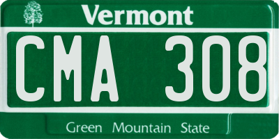 VT license plate CMA308
