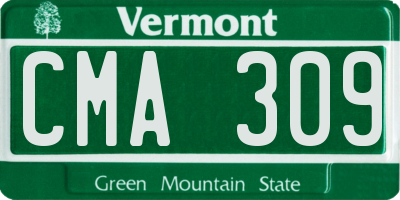 VT license plate CMA309