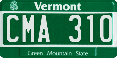 VT license plate CMA310