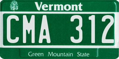 VT license plate CMA312