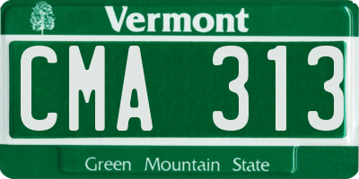VT license plate CMA313