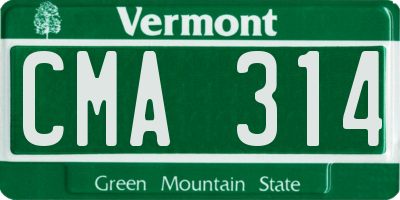 VT license plate CMA314