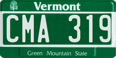 VT license plate CMA319