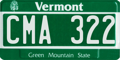 VT license plate CMA322