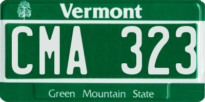 VT license plate CMA323