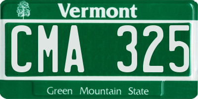 VT license plate CMA325