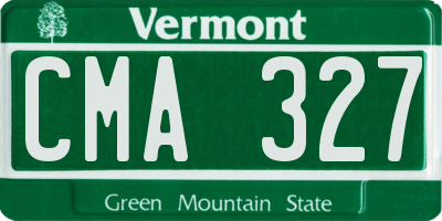 VT license plate CMA327