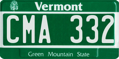 VT license plate CMA332