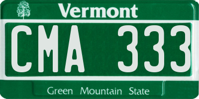 VT license plate CMA333