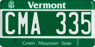 VT license plate CMA335