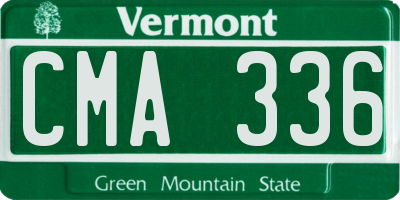 VT license plate CMA336