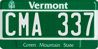 VT license plate CMA337