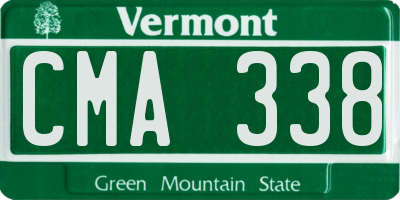 VT license plate CMA338