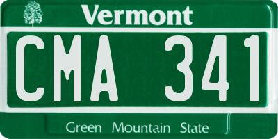 VT license plate CMA341