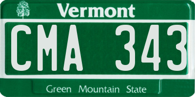 VT license plate CMA343