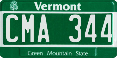 VT license plate CMA344