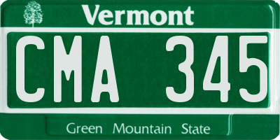 VT license plate CMA345