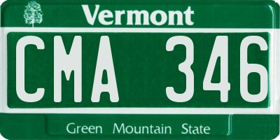 VT license plate CMA346