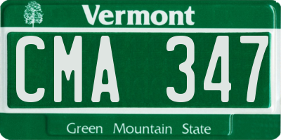 VT license plate CMA347