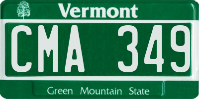 VT license plate CMA349