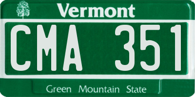 VT license plate CMA351