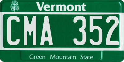 VT license plate CMA352