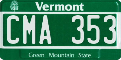 VT license plate CMA353
