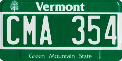 VT license plate CMA354