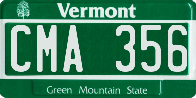 VT license plate CMA356