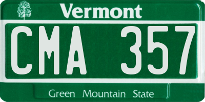 VT license plate CMA357