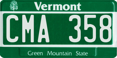 VT license plate CMA358