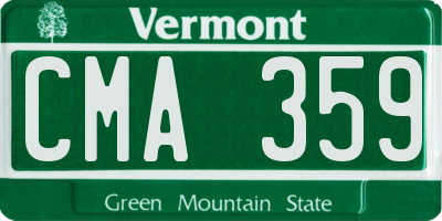 VT license plate CMA359