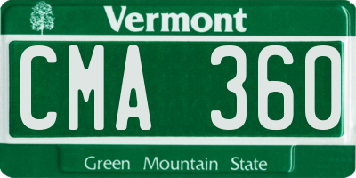 VT license plate CMA360