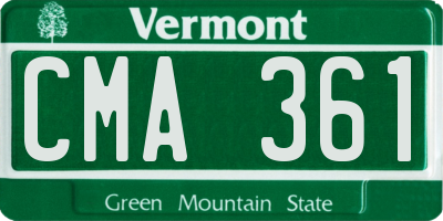 VT license plate CMA361