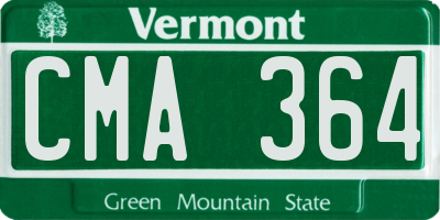 VT license plate CMA364
