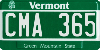 VT license plate CMA365