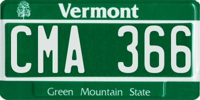 VT license plate CMA366